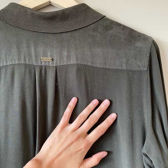 Sandwich_ Olive Collared Shirt w/ Cuffs, Tunic - Picture 6 of 8